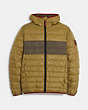 COACH®,PACKABLE DOWN JACKET,n/a,Olive Drab,Front View