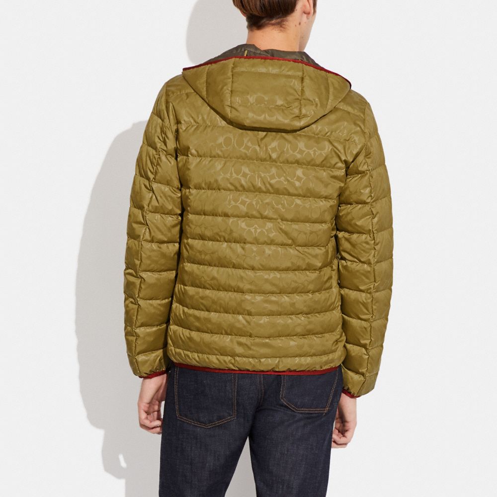 COACH®,PACKABLE DOWN JACKET,Olive Drab,Scale View