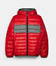 COACH®,PACKABLE DOWN JACKET,n/a,Mars Red,Front View