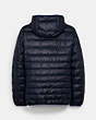 COACH®,PACKABLE DOWN JACKET,n/a,Navy Blazer,Back View