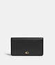 COACH®,SLIM WALLET,Calf Leather,Mini,Brass/Black,Front View