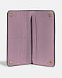 COACH®,SLIM WALLET,Calf Leather,Mini,Brass/Ice Purple,Inside View,Top View