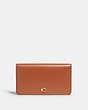 COACH®,SLIM WALLET,Calf Leather,Mini,Brass/Canyon,Front View