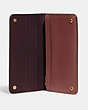 COACH®,SLIM WALLET,Calf Leather,Mini,Brass/Wine,Inside View,Top View