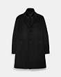 COACH®,HERRINGBONE WOOL TOP COAT,woolblend,Black,Front View