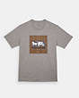 COACH®,HORSE AND CARRIAGE T-SHIRT,Heather Grey,Front View