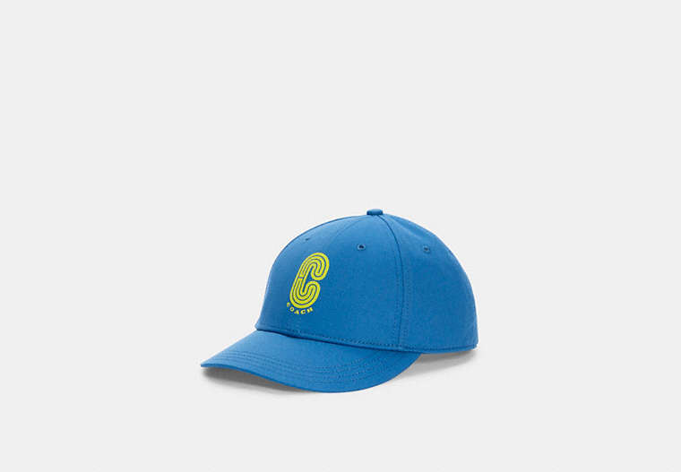 COACH®,RETRO SIGNATURE CAP,cotton,Racer Blue,Front View