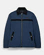 COACH®,QUILTED DIAMOND JACKET,Ombre Blue,Front View