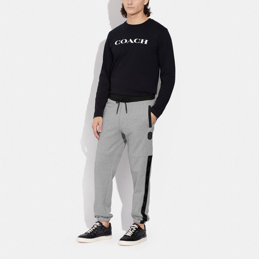 COACH MIXED MEDIA JOGGER PANTS シグネチャー