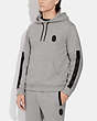 COACH®,SIGNATURE TAPE HOODIE,cotton,Light Heather Grey,Scale View