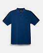 COACH®,SIGNATURE TAPE POLO,Royal Blue,Front View