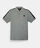 COACH®,SIGNATURE TAPE POLO,Heather Grey,Front View