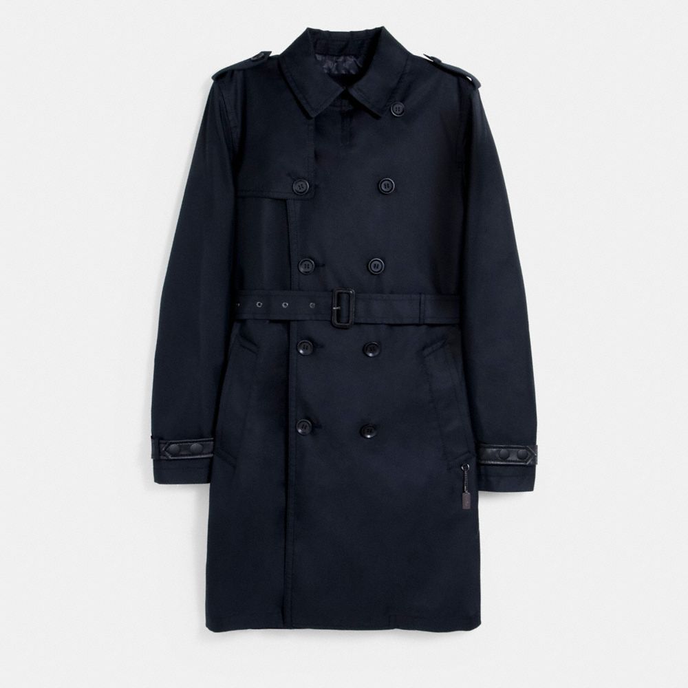 COACH®,TRENCH COAT,Black,Front View
