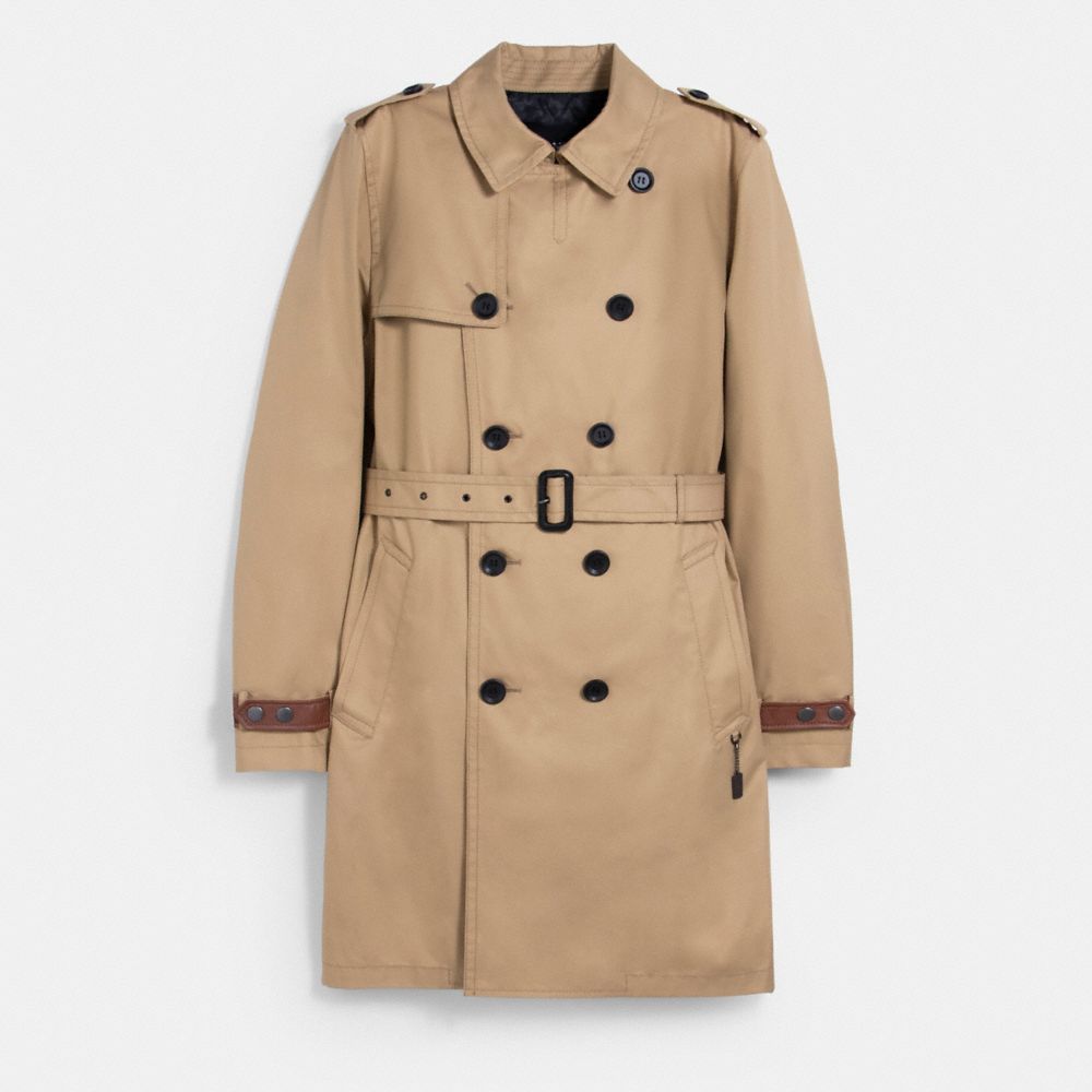 COACH®,TRENCH COAT,KHAKI,Front View
