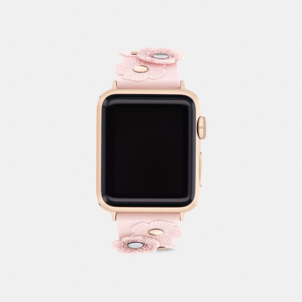 COACH®,BRACELET APPLE WATCH® AVEC ROSE THÉ, 38 MM,Rose fard.,Front View