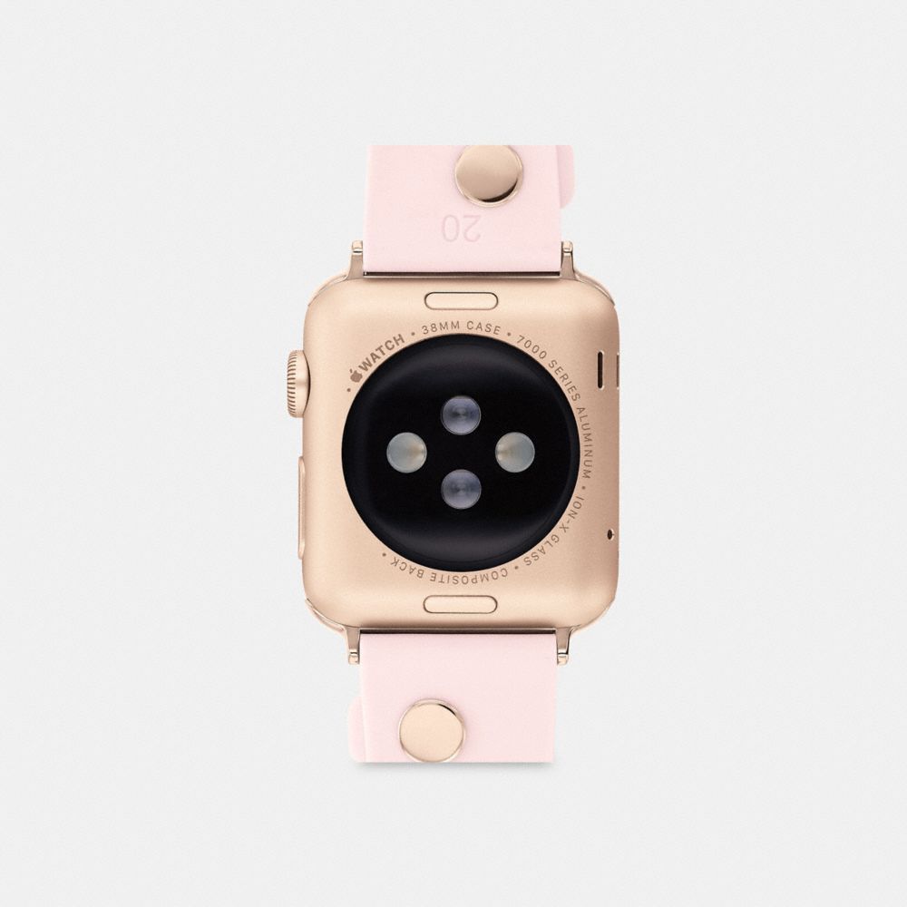 COACH®,BRACELET APPLE WATCH® AVEC ROSE THÉ, 38 MM,Rose fard.,Back View