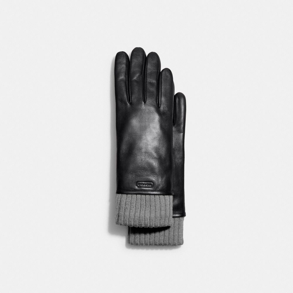 Knit leather clearance gloves