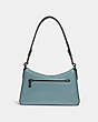 COACH®,SOFT TABBY SHOULDER BAG IN COLORBLOCK,Smooth Leather,Medium,Pewter/Sage Multi,Back View