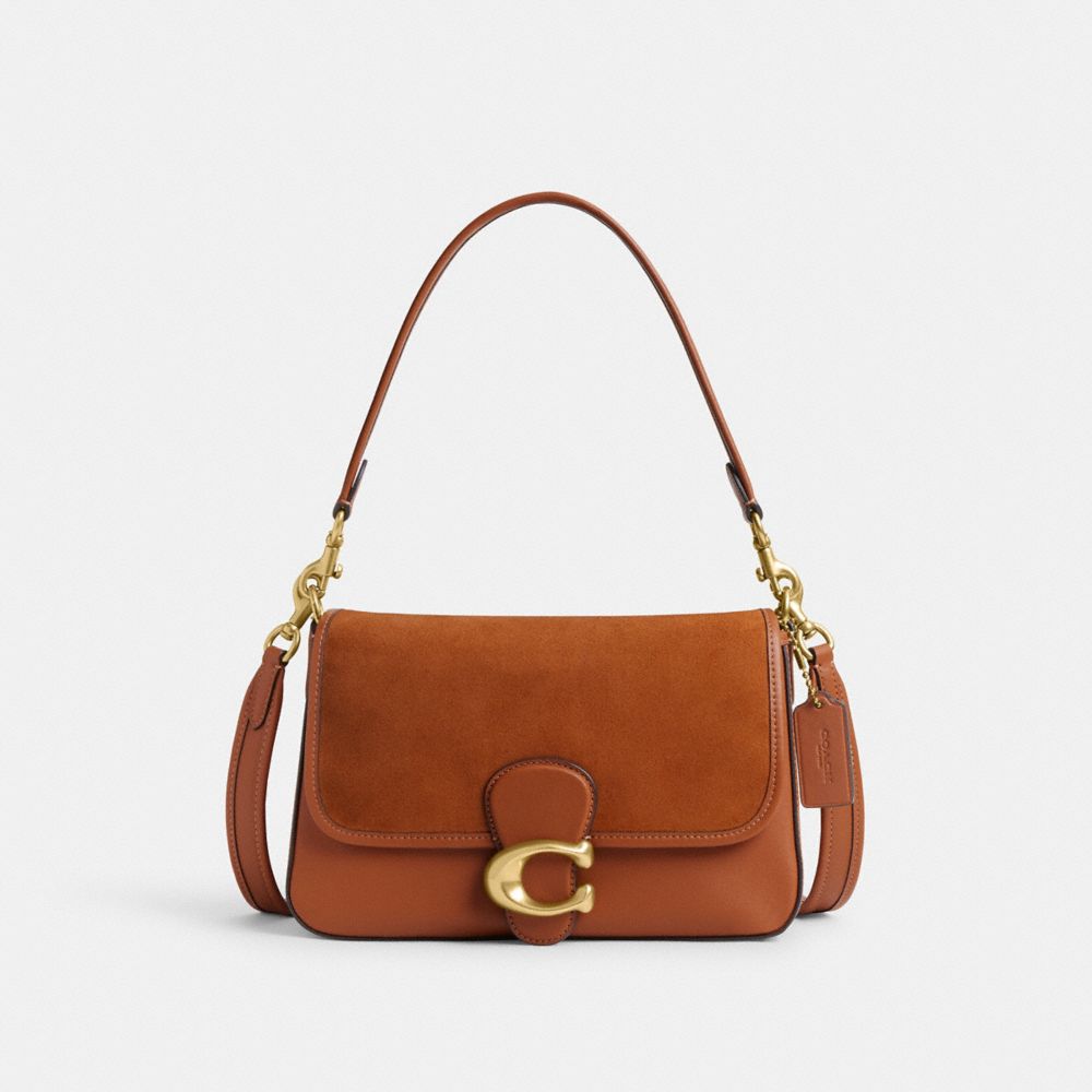 COACH®,SOFT TABBY SHOULDER BAG,Medium,Brass/Burnished Amber,Front View