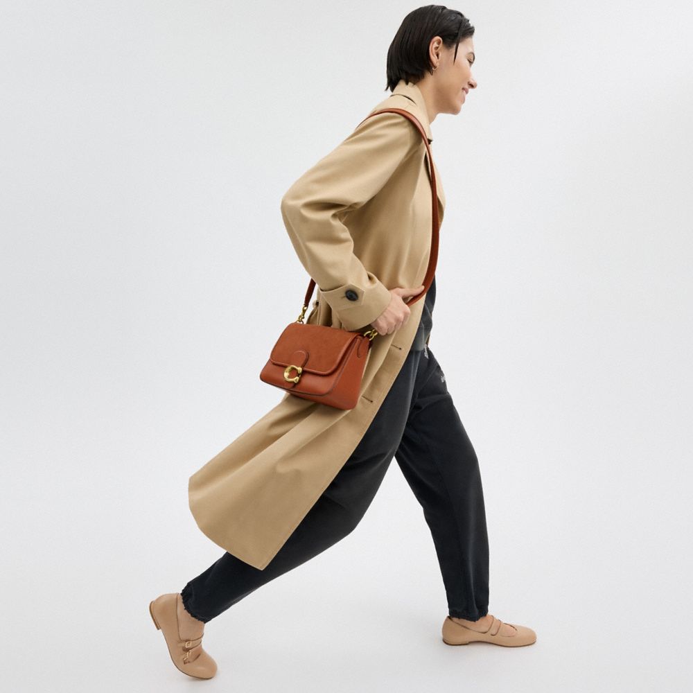 COACH®,Soft Tabby Shoulder Bag,Leather,Suede,Shoulder Bag,Logo,Metal,Mixed Media,Gold Metal,Casual,Brown