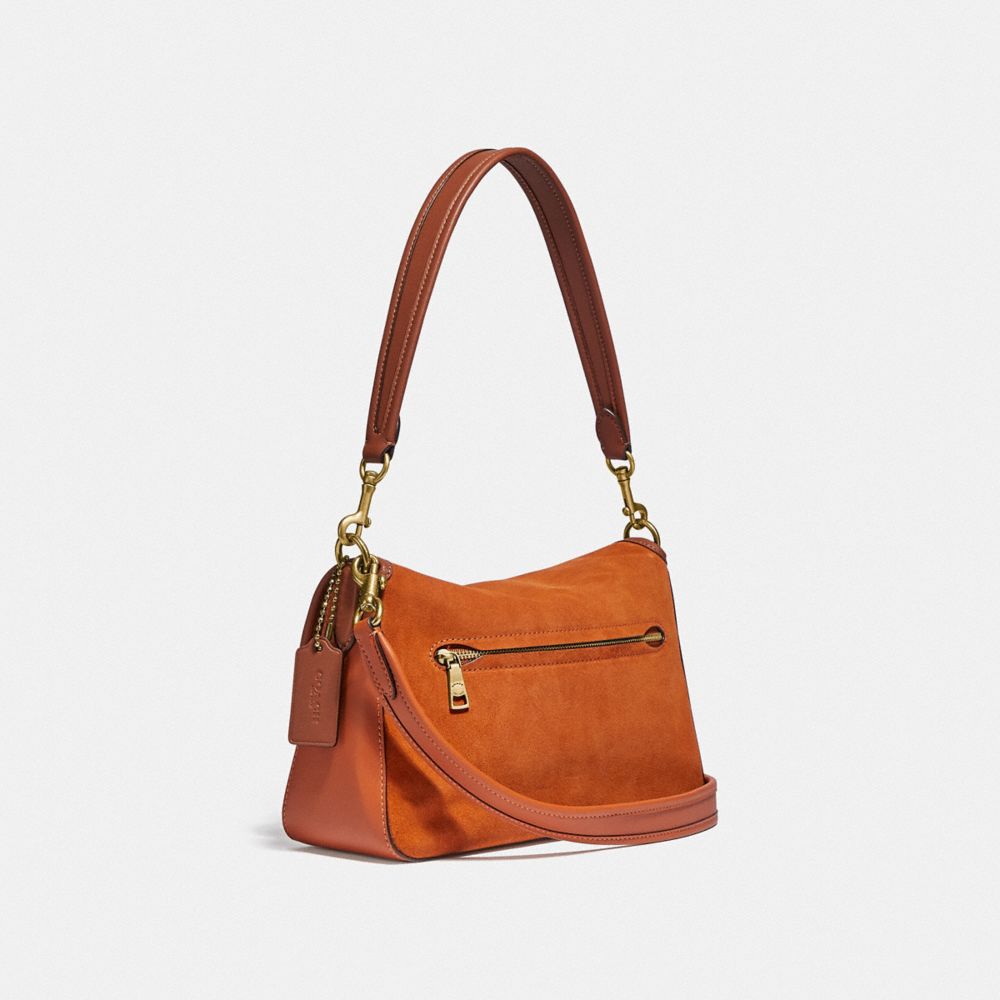 COACH®,Soft Tabby Shoulder Bag,Leather,Suede,Shoulder Bag,Logo,Metal,Mixed Media,Gold Metal,Casual,,Angle View