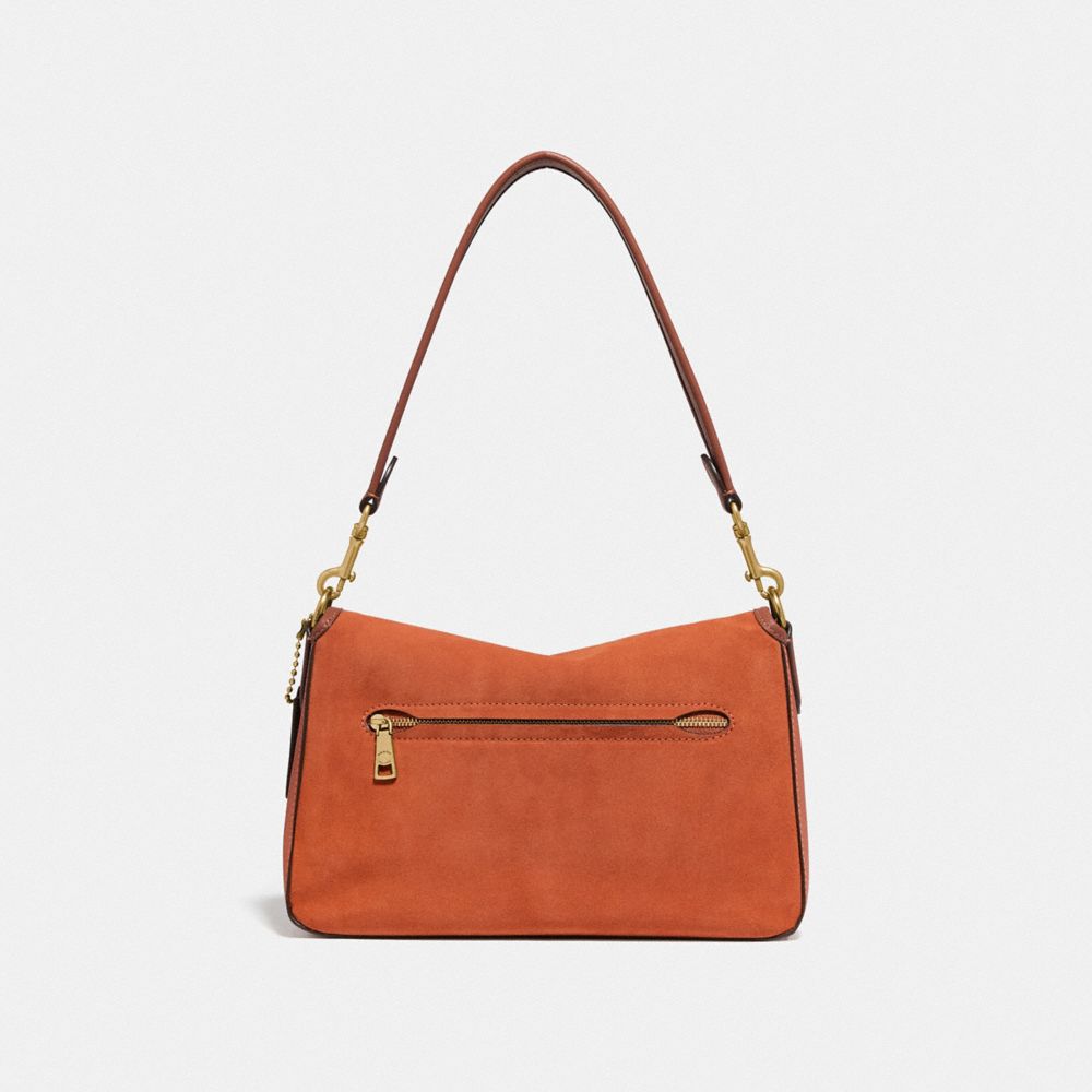 COACH®,Soft Tabby Shoulder Bag,Leather,Suede,Shoulder Bag,Logo,Metal,Mixed Media,Gold Metal,Casual,,Back View
