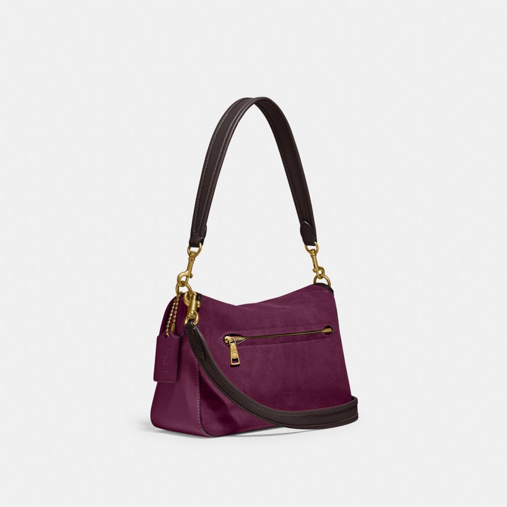 COACH®,Soft Tabby Shoulder Bag,Leather,Suede,Shoulder Bag,Logo,Metal,Mixed Media,Gold Metal,Casual,,Angle View