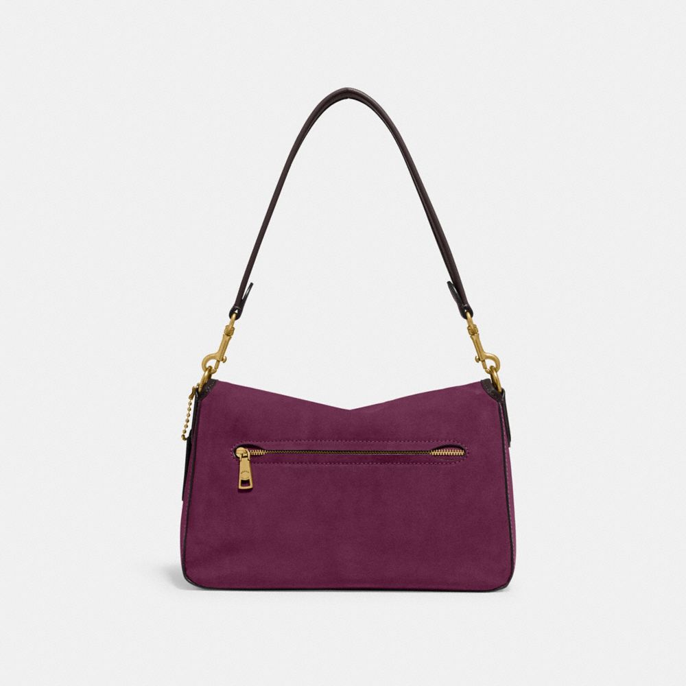 COACH®,Soft Tabby Shoulder Bag,Leather,Suede,Shoulder Bag,Logo,Metal,Mixed Media,Gold Metal,Casual,,Back View