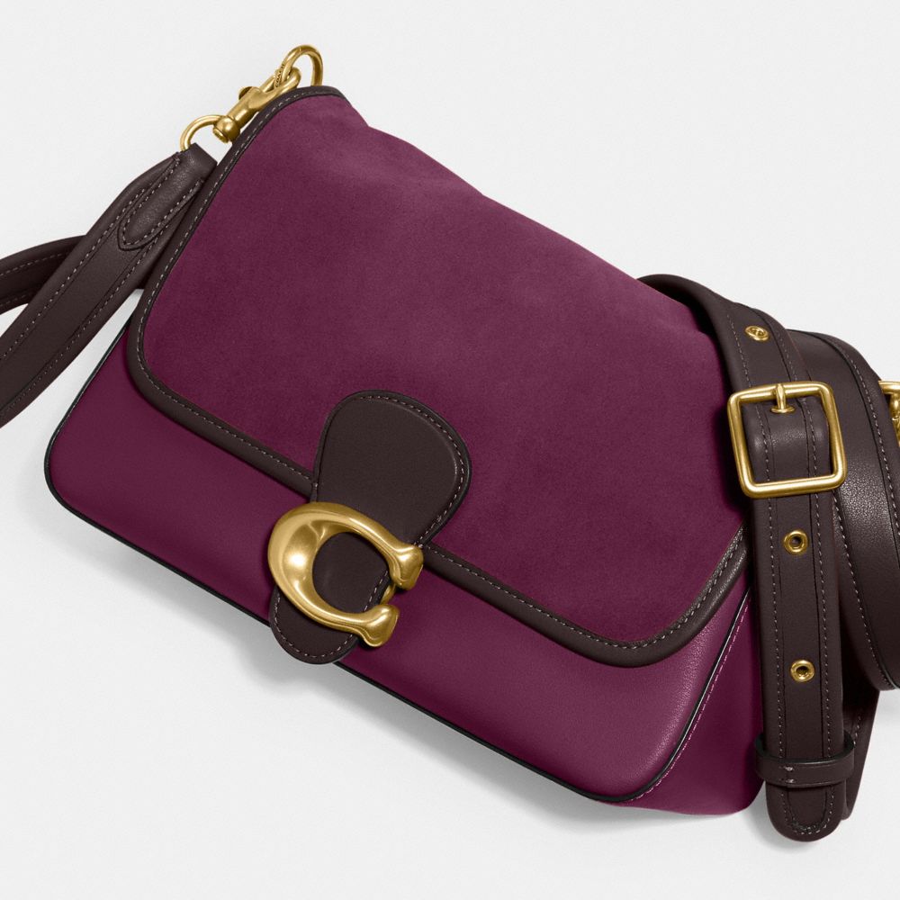 COACH®,Soft Tabby Shoulder Bag,Leather,Suede,Shoulder Bag,Logo,Metal,Mixed Media,Gold Metal,Casual,,Closer View