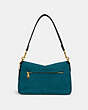 COACH®,SOFT TABBY SHOULDER BAG,Smooth Leather/Suede,Medium,Brass/Deep Turquoise Multi,Back View