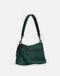 COACH®,SOFT TABBY SHOULDER BAG,Smooth Leather/Suede,Medium,Pewter/Forest,Angle View