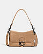 COACH®,SOFT TABBY SHOULDER BAG,Smooth Leather/Suede,Medium,Pewter/Toffee,Front View