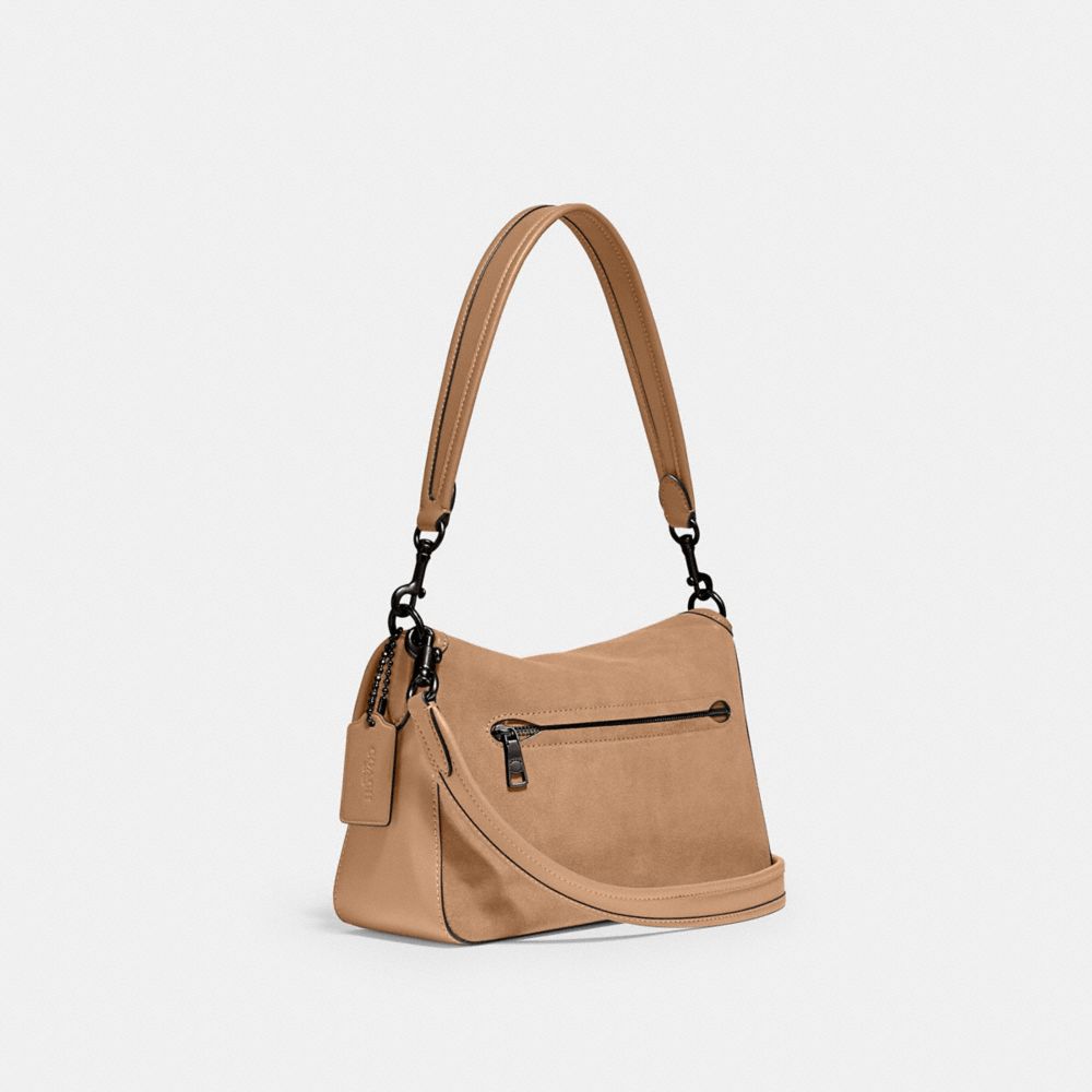 COACH®,Soft Tabby Shoulder Bag,Leather,Suede,Shoulder Bag,Logo,Metal,Mixed Media,Gold Metal,Casual,,Angle View