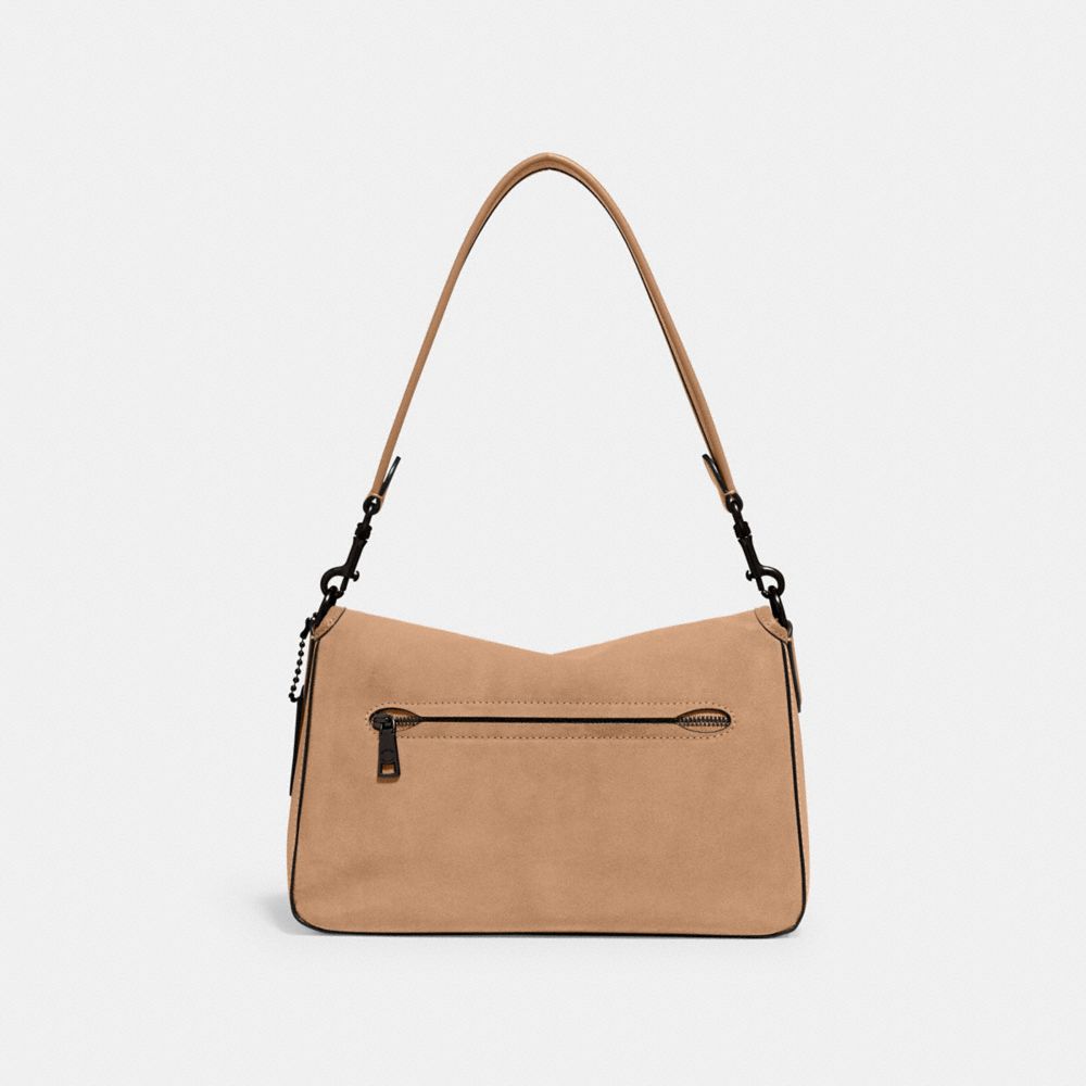 COACH®,Soft Tabby Shoulder Bag,Leather,Suede,Shoulder Bag,Logo,Metal,Mixed Media,Gold Metal,Casual,,Back View