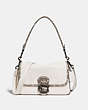 COACH®,SOFT TABBY SHOULDER BAG WITH SNAKESKIN DETAIL,Smooth Leather/Exotic,Medium,Pewter/Chalk,Front View