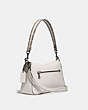 COACH®,SOFT TABBY SHOULDER BAG WITH SNAKESKIN DETAIL,Smooth Leather/Exotic,Medium,Pewter/Chalk,Angle View