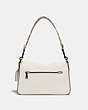 COACH®,SOFT TABBY SHOULDER BAG WITH SNAKESKIN DETAIL,Smooth Leather/Exotic,Medium,Pewter/Chalk,Back View
