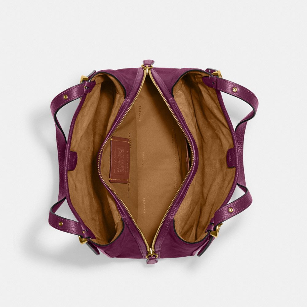 COACH®,Lori Shoulder Bag,Leather,Suede,Shoulder Bag,Metal,Logo,Adjustable,Brass,Casual,,Inside View,Top View