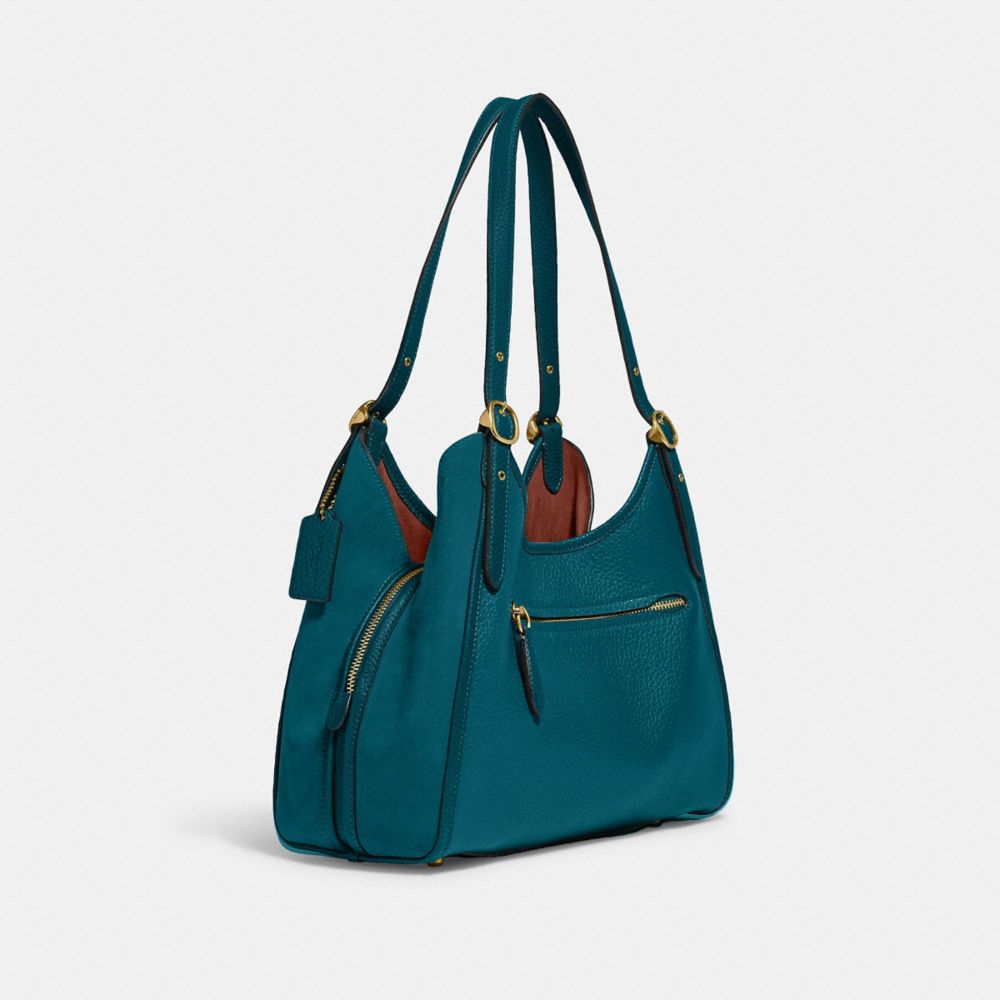 COACH®,Lori Shoulder Bag,Leather,Suede,Shoulder Bag,Metal,Logo,Adjustable,Brass,Casual,,Angle View