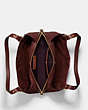 COACH®,LORI SHOULDER BAG WITH SNAKESKIN DETAIL,Leather,Medium,Brass/Wine,Inside View,Top View