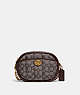COACH®,SMALL CAMERA BAG IN SIGNATURE JACQUARD WITH QUILTING,cotton,Medium,Brass/Oak Maple,Front View