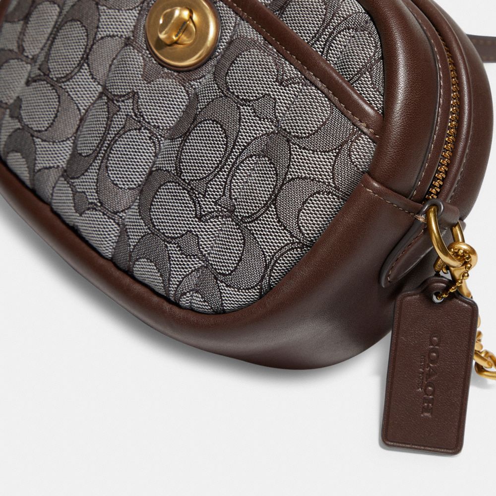 COACH®  Mini Camera Bag With Signature Coated Canvas Detail