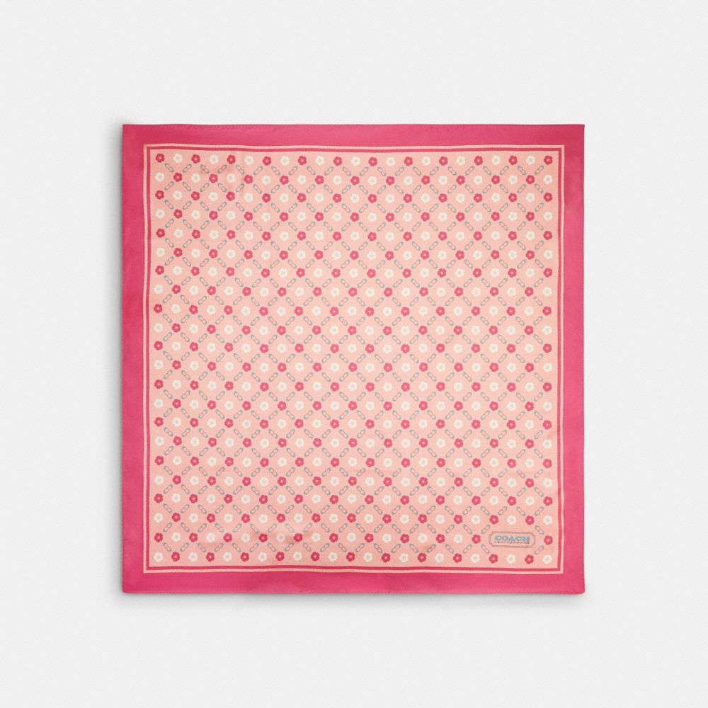 COACH®,Tea Rose Print Silk Square Scarf,,Front View