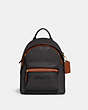 COACH®,CHARTER BACKPACK 18 IN COLORBLOCK,Smooth Leather,Small,Brass/Black Multi,Front View
