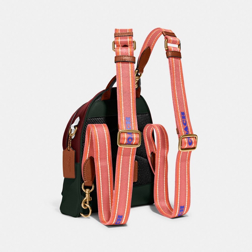 COACH®,QA_AUTO_COLORBLOCK LEATHER CHARTER BACKPACK 18,,Angle View