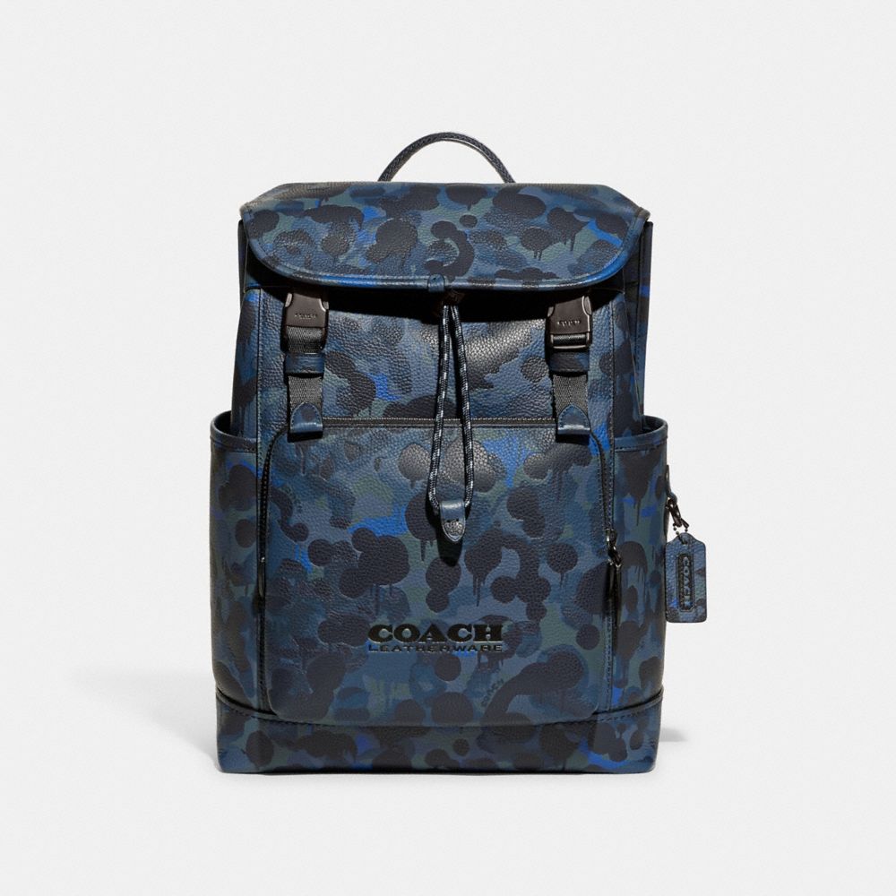 COACH® | League Flap Backpack With Camo Print