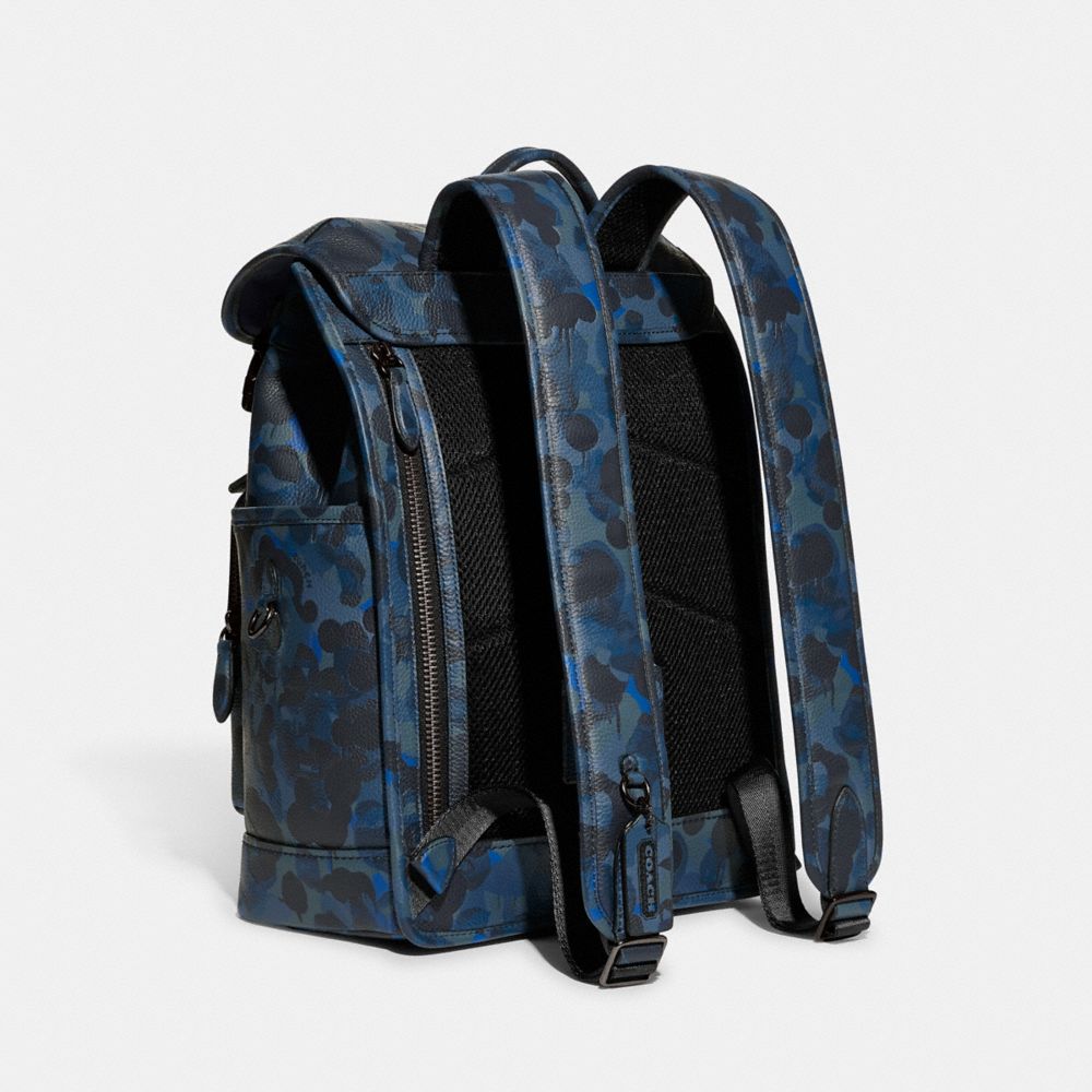 COACH®  League Flap Backpack In Signature Canvas With Camo Print