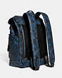 COACH®,LEAGUE FLAP BACKPACK WITH CAMO PRINT,Pebble Leather,X-Large,Blue/Midnight Navy,Angle View