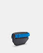 COACH®,TRACK BELT BAG,Leather,Medium,Gunmetal/Midnight Navy Racer Blue,Angle View