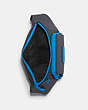 COACH®,TRACK BELT BAG,Leather,Medium,Gunmetal/Midnight Navy Racer Blue,Inside View,Top View